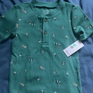 Carter's Green 2T Safari print Polo Shirt